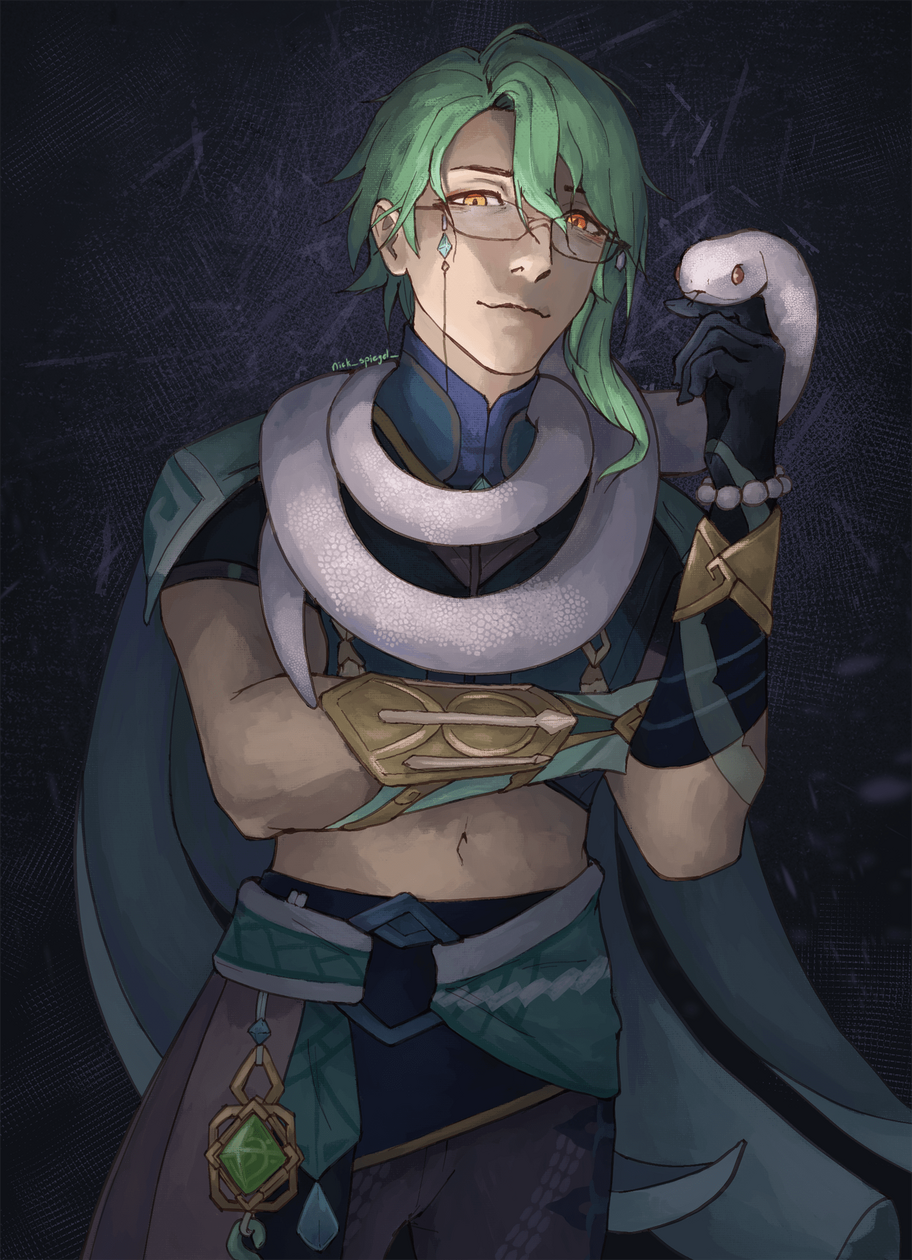 2025, fanart of Baizhu (Genshin Impact)