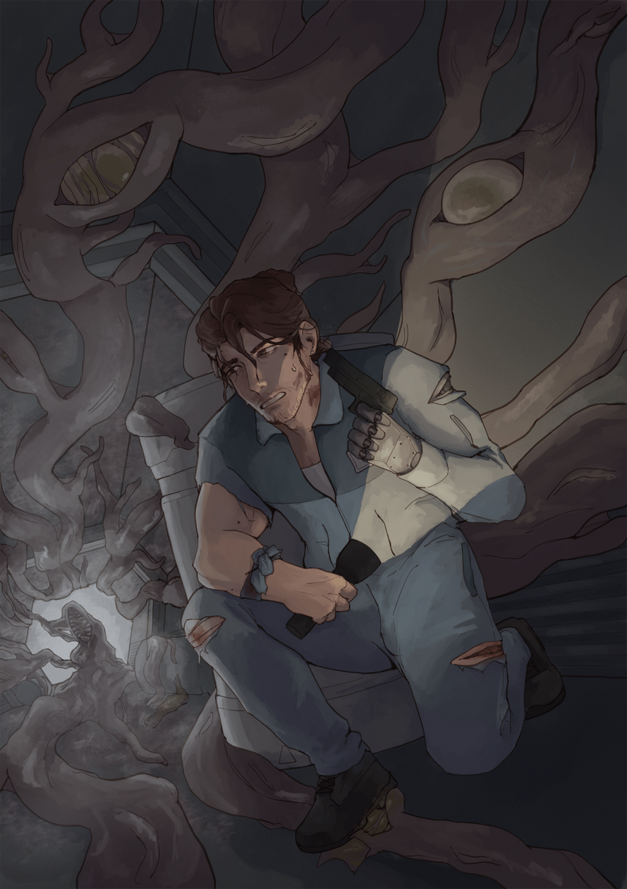 2024, Sci-fi/Horror comic book cover, assignment