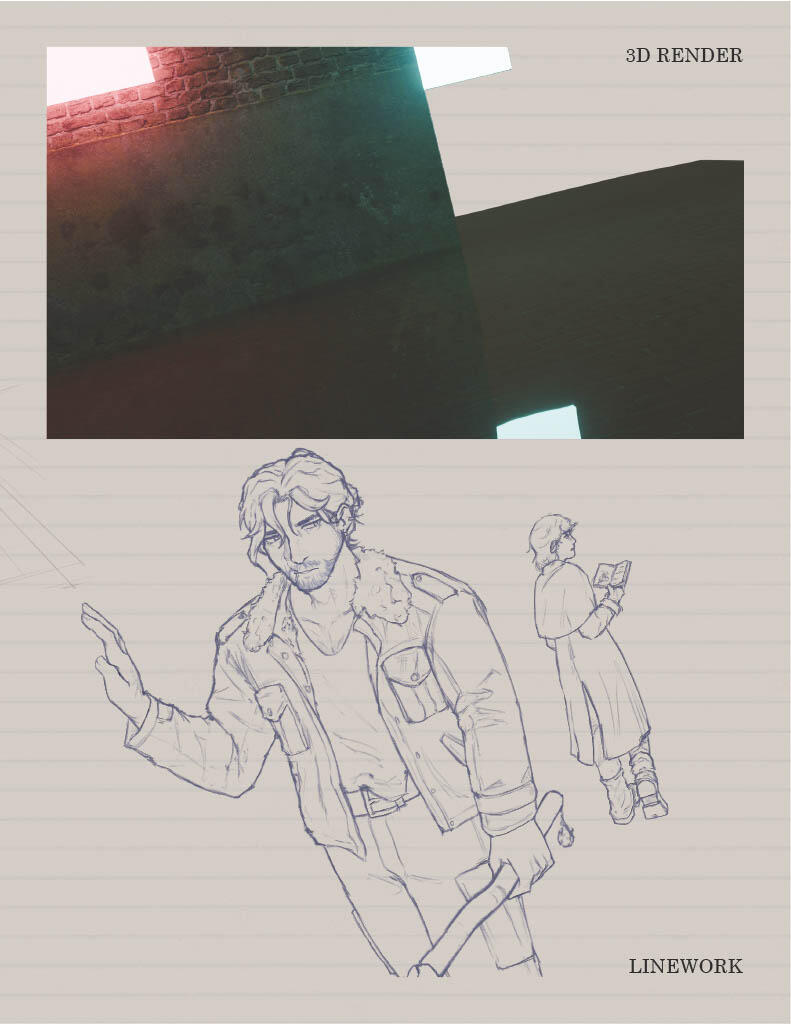 3D Render + Linework