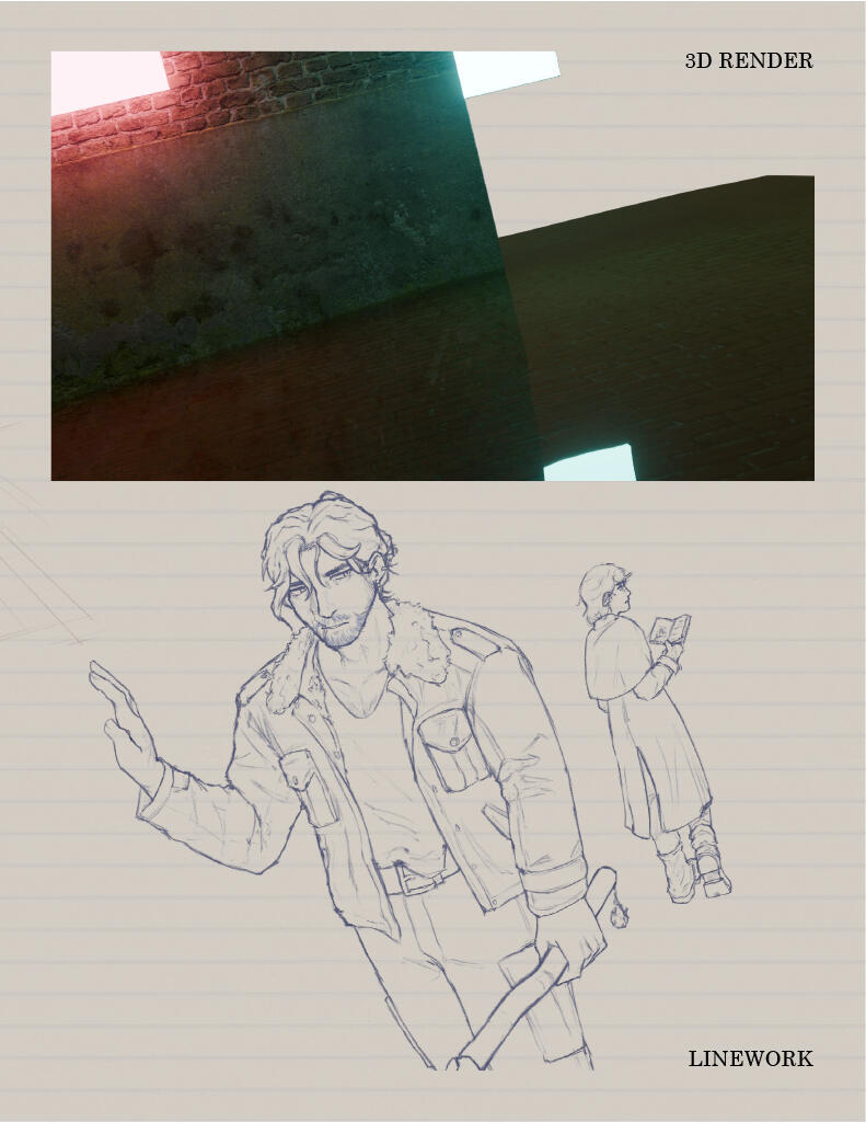 3D Render + Linework