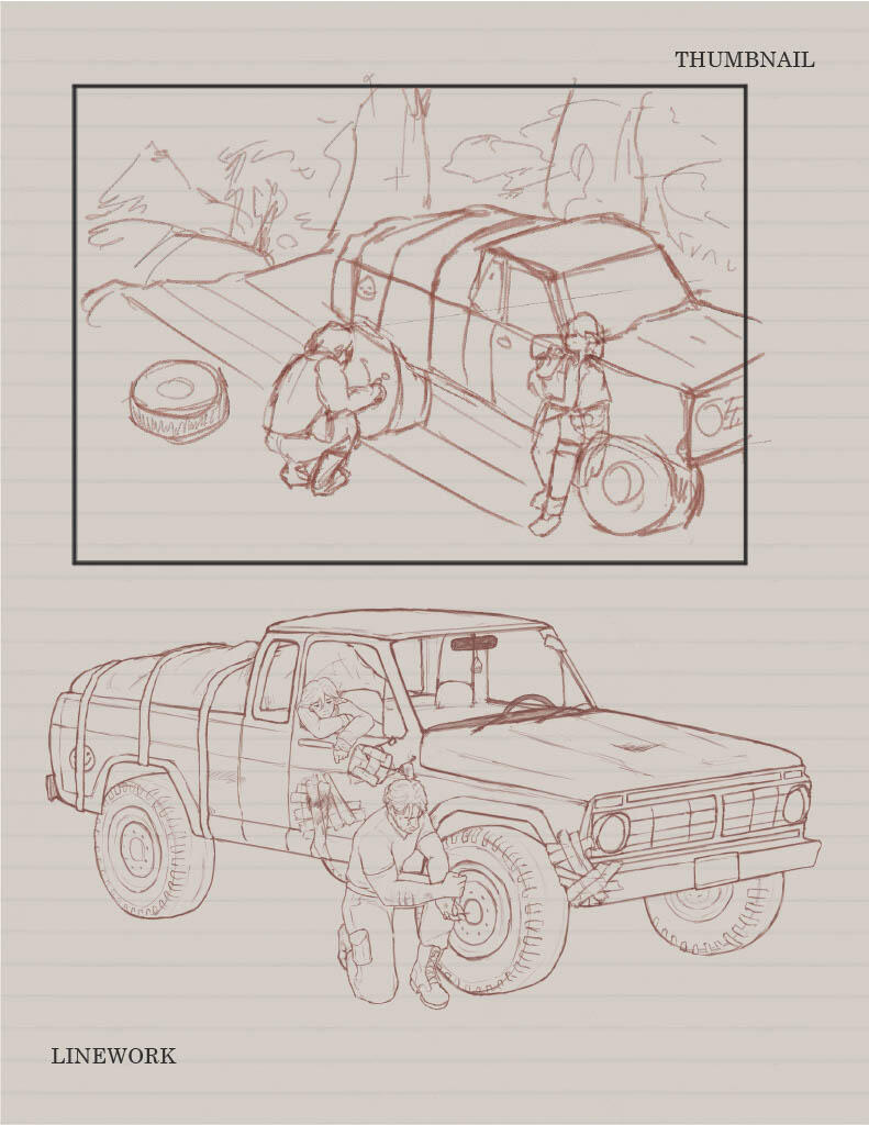 Thumbnail + linework