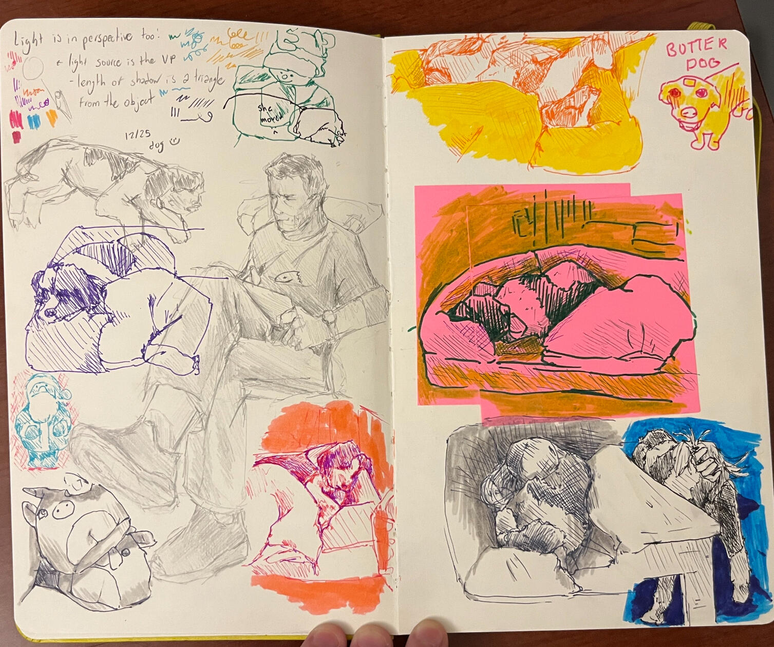 2023, sketchbook spread