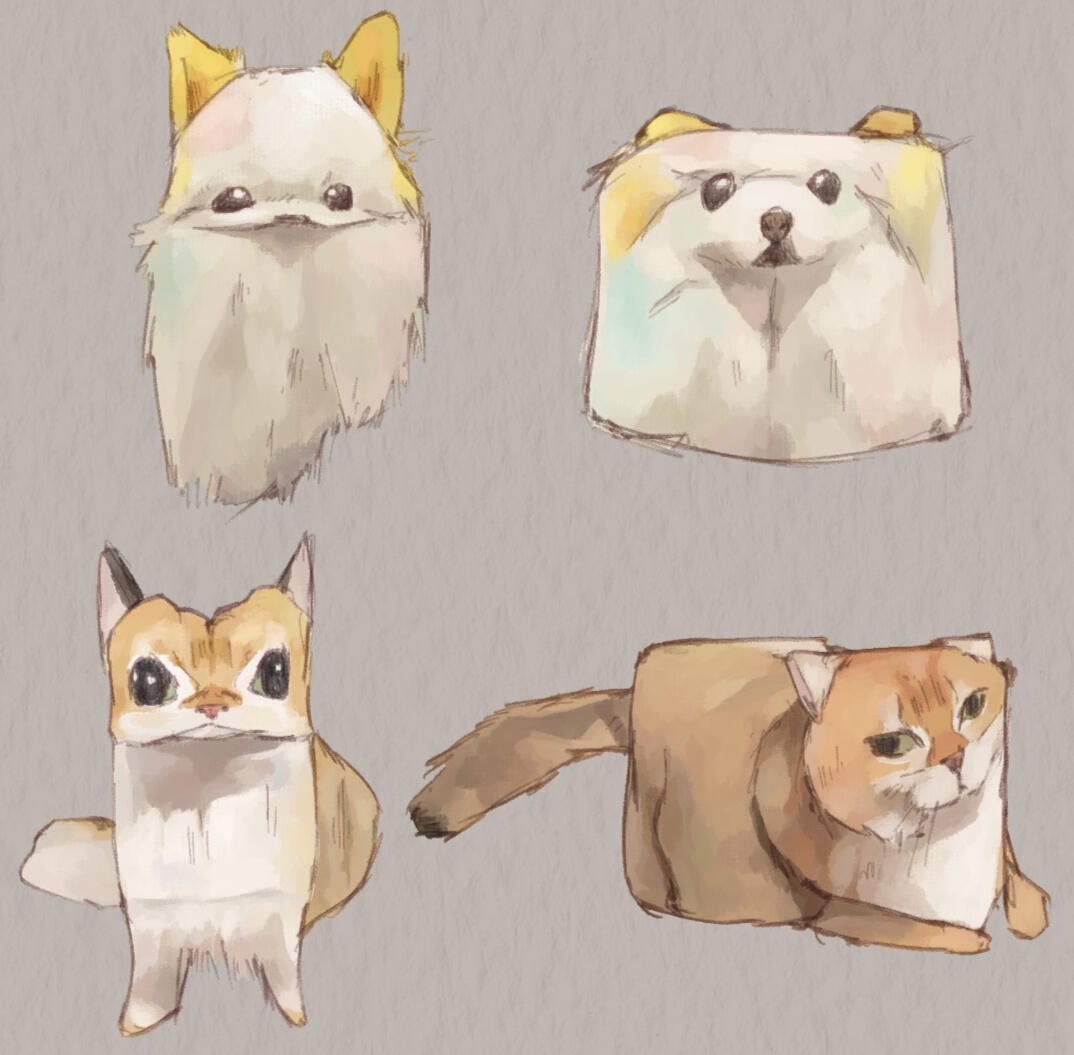 2025, rough painting of screenshots from a dog video