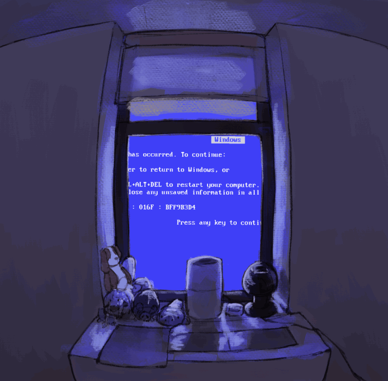 2025, bluescreen outside of my window, assignment